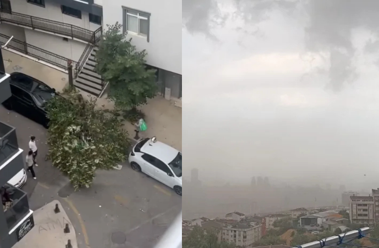 İstanbul'da Fırtına Hayatı Felç Etti! Çatılar Uçtu, Uçaklar Havada Tur Attı (1)