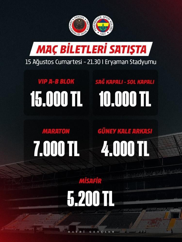 Gençler Fener Bilet