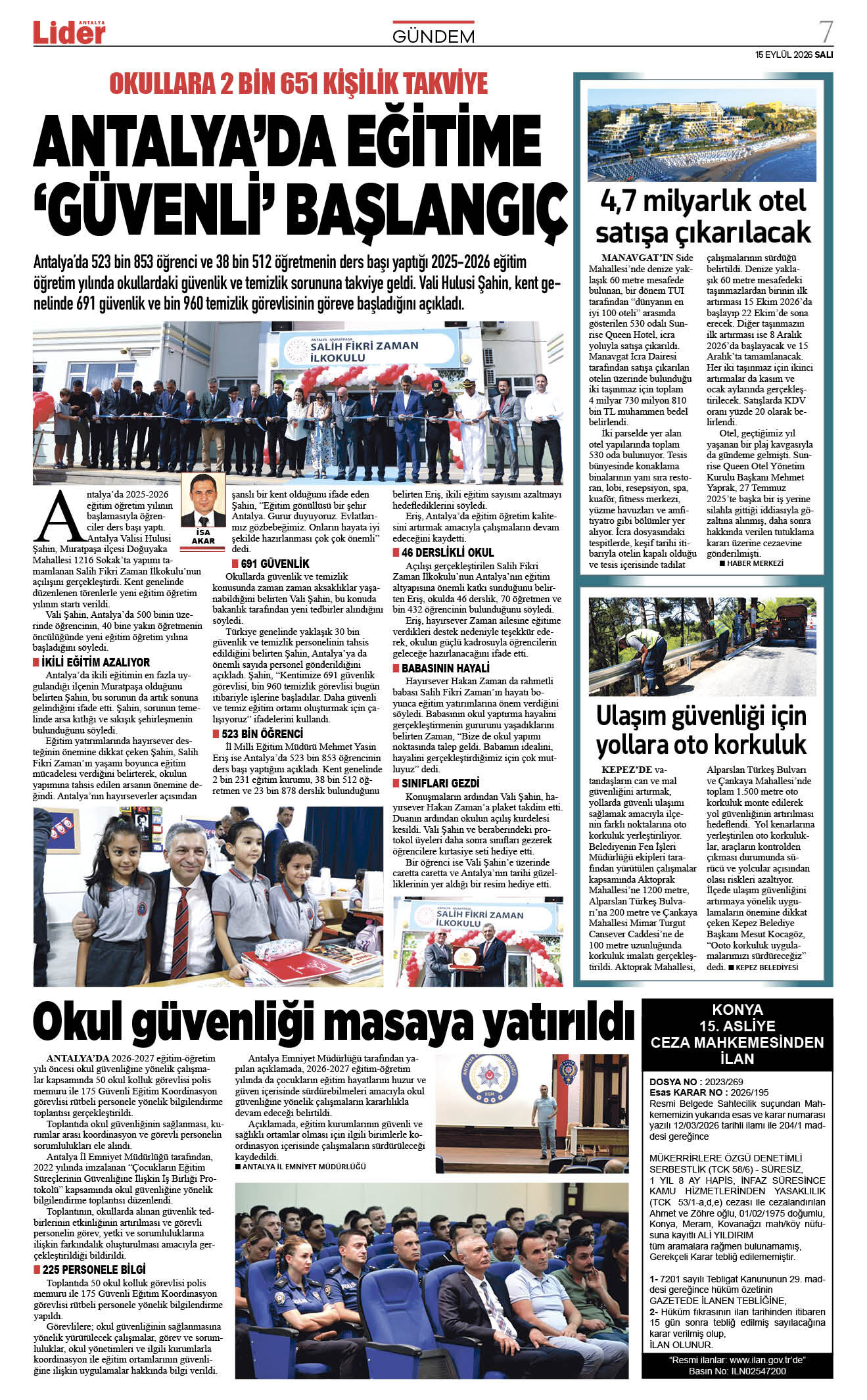 15 Eylül 2026 07