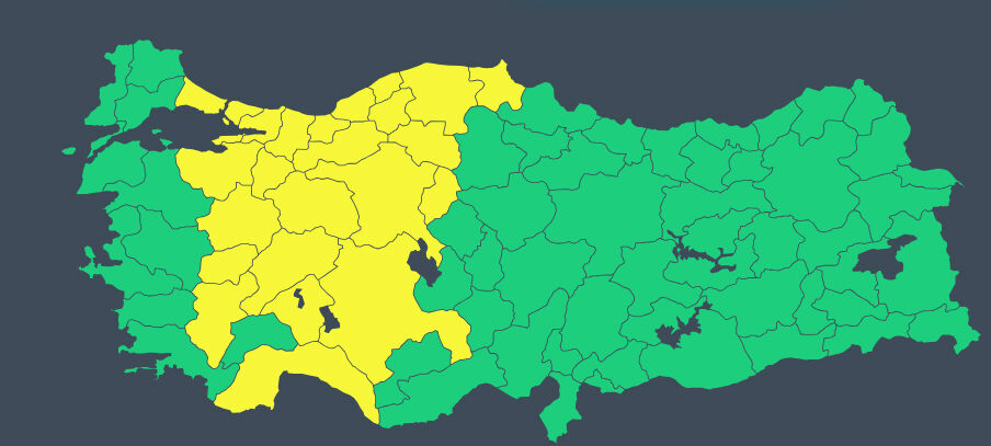 24 Il Için Sarı Kodlu Uyarı! Yağışlı Ve Serin Hava Etkisini Gösterecek 1