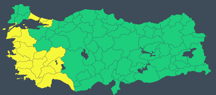27 Rylül Sari Kodlu Uyari