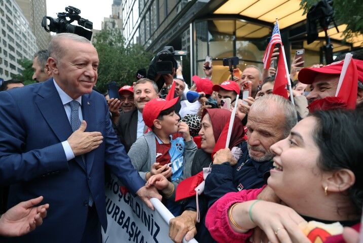 Cumhurbaşkanı Erdoğan'a New York'ta coşkulu karşılama