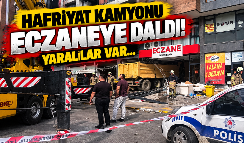 Hafriyat Kamyonu Eczaneye Daldı!