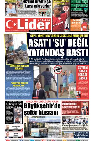5 AĞUSTOS LİDER GAZETE ANTALYA