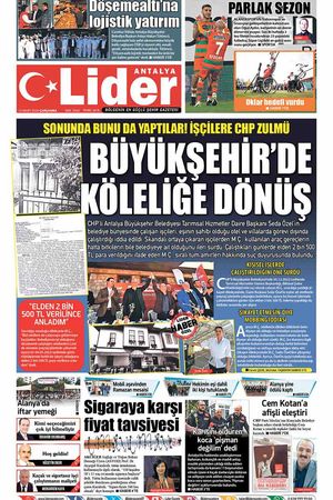 13 MART LİDER GAZETE ANTALYA