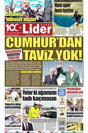 13 HAZİRAN LİDER GAZETE BURSA