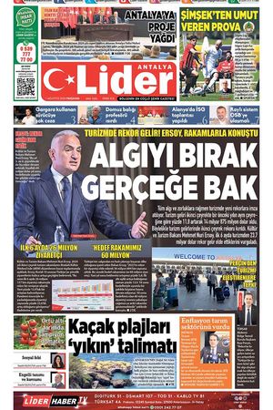 1 AĞUSTOS LİDER GAZETE ANTALYA