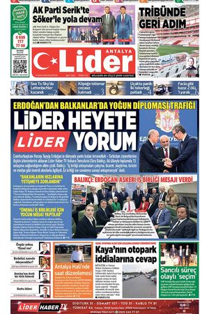 14 EKİM LİDER GAZETE ANTALYA