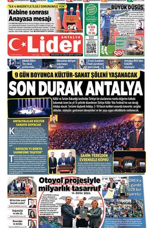 15 EKİM LİDER GAZETE ANTALYA