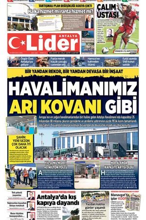 18 EKİM LİDER GAZETE ANTALYA