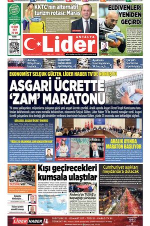 26 EKİM LİDER GAZETE ANTALYA