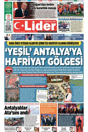 11 KASIM LİDER GAZETE ANTALYA