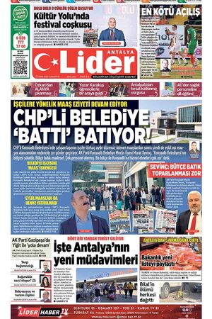 2 KASIM LİDER GAZETE ANTALYA