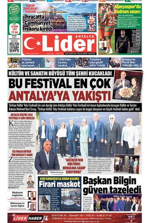 3 KASIM LİDER GAZETE ANTALYA