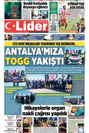 8 KASIM LİDER GAZETE ANTALYA