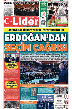 1 ŞUBAT LİDER GAZETE ANTALYA