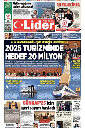 16 OCAK 2025 LİDER GAZETE ANTALYA