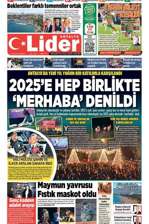 2 OCAK LİDER GAZETE ANTALYA