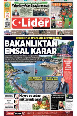 3 OCAK LİDER GAZETE ANTALYA