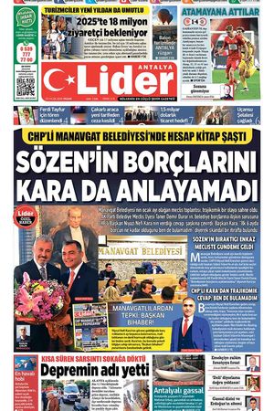 5 OCAK LİDER GAZETE ANTALYA