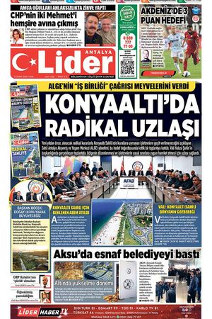 14 ŞUBAT 2025 LİDER GAZETE ANTALYA