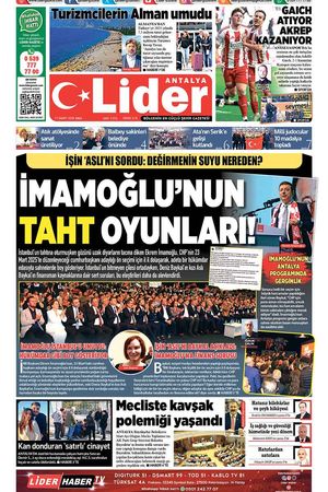 11 MART LİDER GAZETE ANTALYA