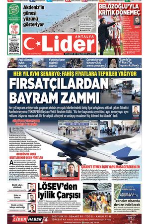 17 MART LİDER GAZETE ANTALYA