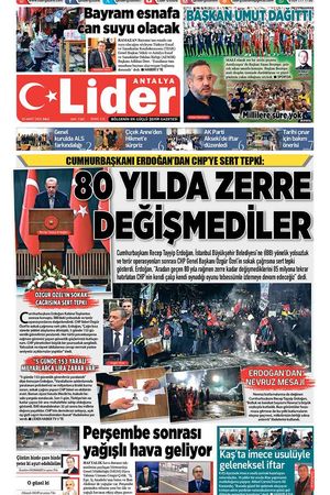 25 MART 2025 LİDER GAZETE ANTALYA