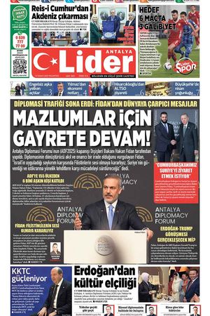 14 NİSAN  LİDER GAZETE ANTALYA