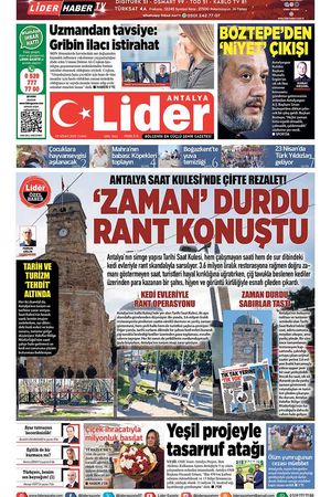 18 NİSAN  LİDER GAZETE ANTALYA