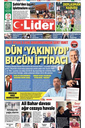 13 MAYIS 2025 LİDER GAZETE ANTALYA