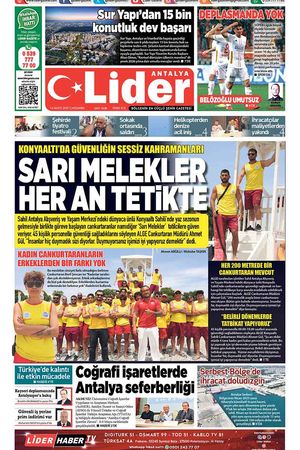 14 MAYIS 2025 LİDER GAZETE ANTALYA