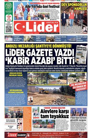 16 MAYIS 2025 LİDER GAZETE ANTALYA