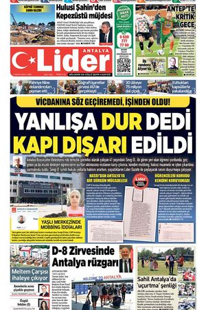 9 MAYIS 2025 LİDER GAZETE ANTALYA