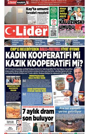 13 HAZİRAN 2025 LİDER GAZETE ANTALYA