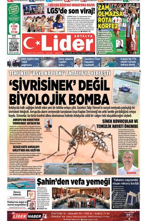 14 HAZİRAN 2025 LİDER GAZETE ANTALYA