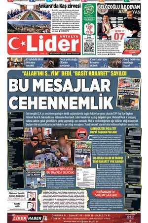 19 HAZİRAN 2025 LİDER GAZETE ANTALYA