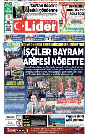 2 HAZİRAN LİDER GAZETE ANTALYA