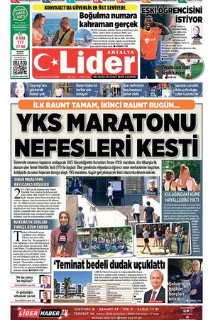 22 HAZİRAN LİDER GAZETE ANTALYA