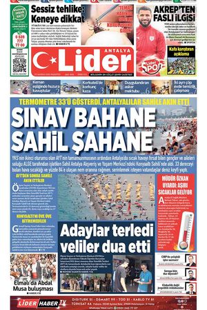23 HAZİRAN LİDER GAZETE ANTALYA