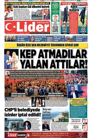 3 HAZİRAN 2025 LİDER GAZETE ANTALYA