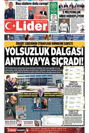 5 HAZİRAN 2025 LİDER GAZETE ANTALYA