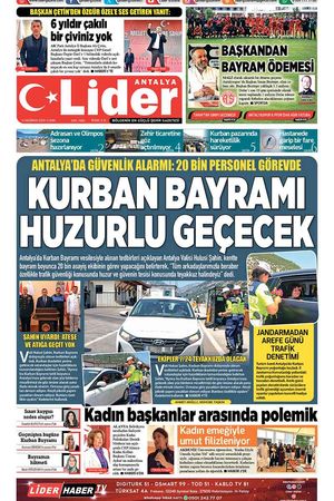 6 HAZİRAN 2025 LİDER GAZETE ANTALYA