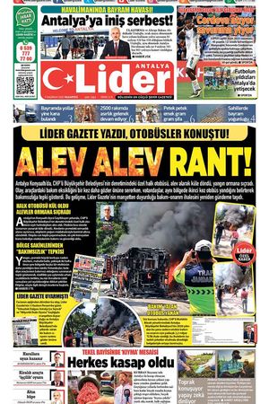 9 HAZİRAN 2025 LİDER GAZETE ANTALYA