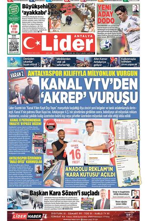 11 TEMMUZ 2025 LİDER GAZETE ANTALYA