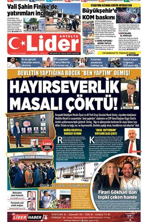13 TEMMUZ LİDER GAZETE ANTALYA