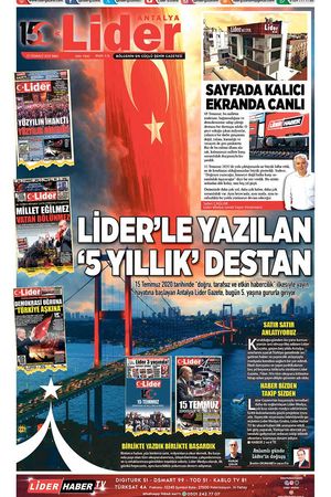 15 TEMMUZ LİDER GAZETE ANTALYA