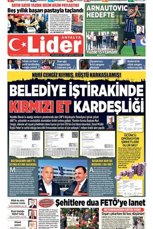 16 TEMMUZ LİDER GAZETE ANTALYA