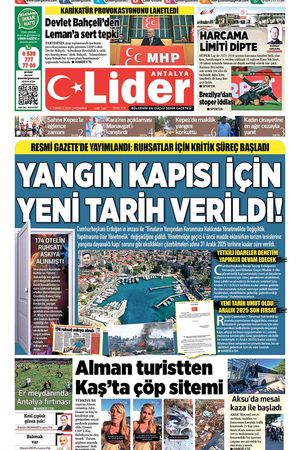 2 TEMMUZ LİDER GAZETE ANTALYA