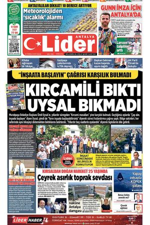 20 TEMMUZ LİDER GAZETE ANTALYA